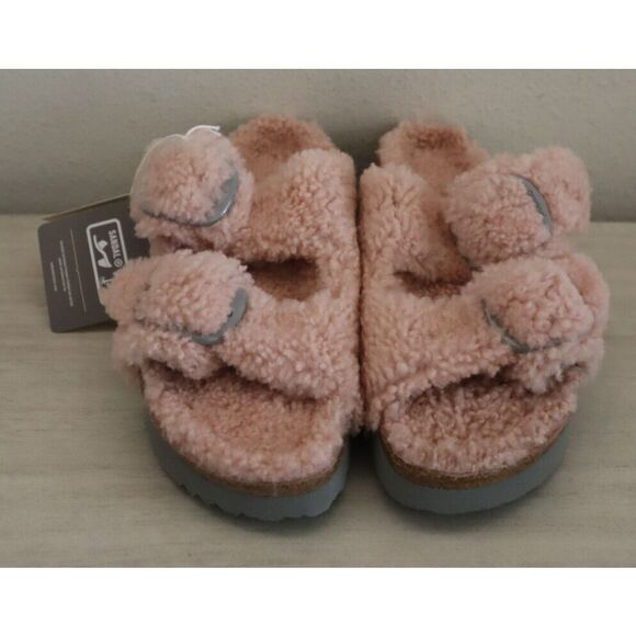 Papillio Birkenstock WMN 42 US 11 Pink Arizona Big Buckle Shearling Sandal - Picture 10 of 13